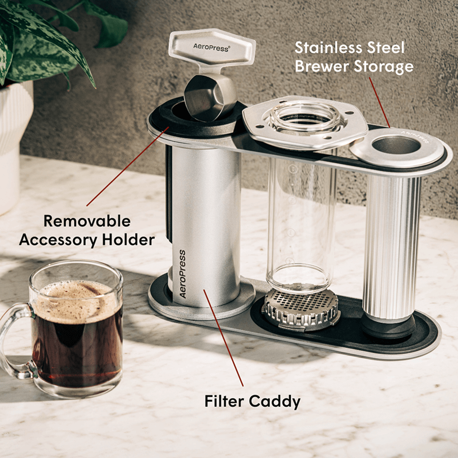 AeroPress Organizer Stand - Stainless Steel - Coffee Station Organizer for Everyday Use