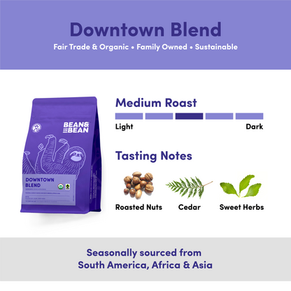 Downtown Blend Organic & Fair Trade - Roasted Coffee for Everyday Home Brewing