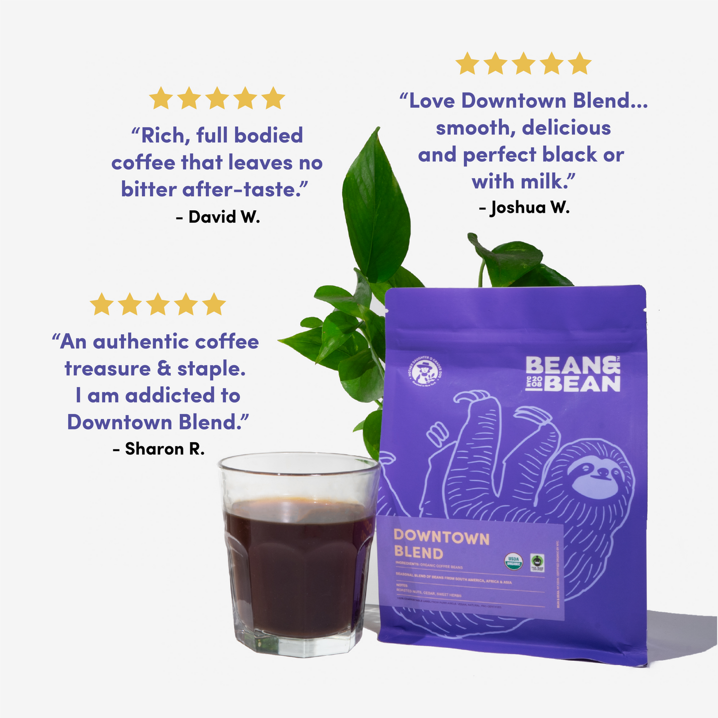 Downtown Blend Organic & Fair Trade - Roasted Coffee for Everyday Home Brewing