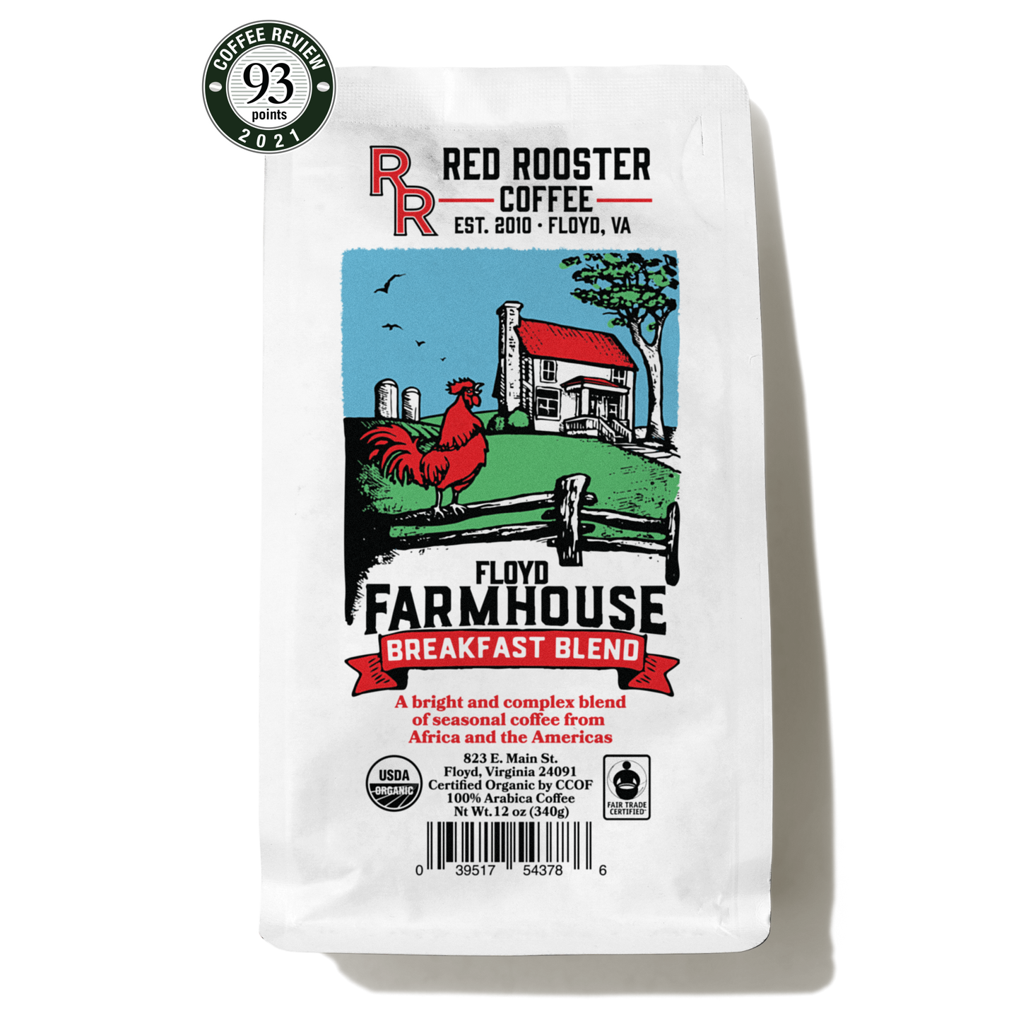 Organic Floyd Farmhouse Breakfast Blend - Roasted Coffee for Everyday Home Brewing