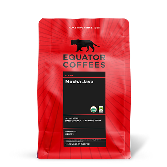 Mocha Java Fair Trade Organic 12 oz - Roasted Coffee for Everyday Home Brewing